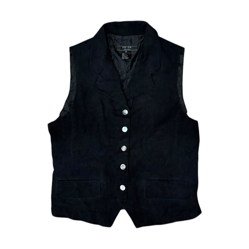 FU DA Vintage Fine Silk Vest in Black